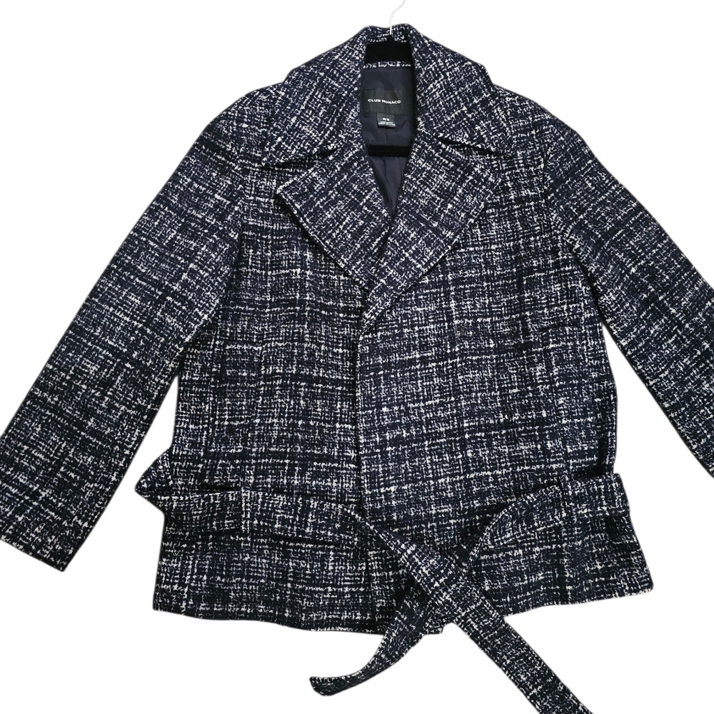 Club Monaco;Chic Black and White Tweed Jacket